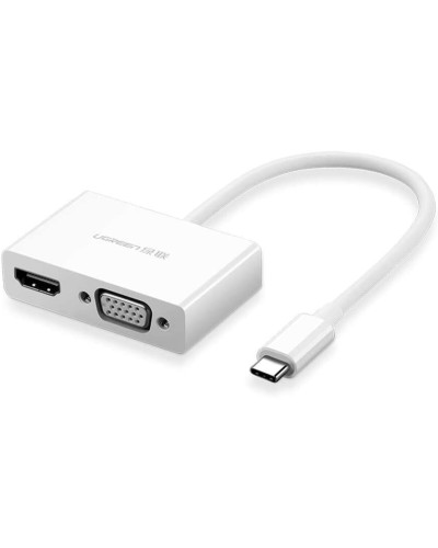 UGREEN USB Type C to HDMI + VGA Converter (White) (UGR-30843)