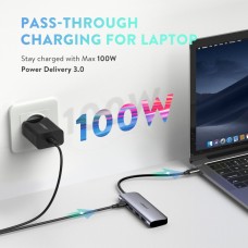 Хаб UGREEN USB-C to 2 Ports USB3.0-A Hub + HDMI + TF/SD с PD Power Supply (Space Gray) (UGR-70411)