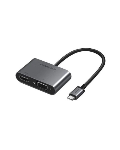 Хаб UGREEN USB-C to HDMI + VGA +USB 3.0 Adapter with PD (Space Gray) (UGR-50505)