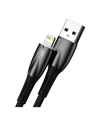 Кабель Baseus Glimmer Series Fast Charging Data Cable USB to iP 2.4A 2m Black (CADH000301)