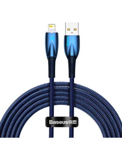 Кабель Baseus Glimmer Series Fast Charging Data Cable USB to iP 2.4A 2m Blue (CADH000303)