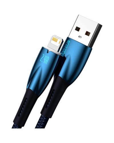 Кабель Baseus Glimmer Series Fast Charging Data Cable USB to iP 2.4A 2m Blue (CADH000303)