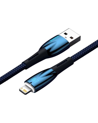 Кабель Baseus Glimmer Series Fast Charging Data Cable USB to iP 2.4A 2m Blue (CADH000303)