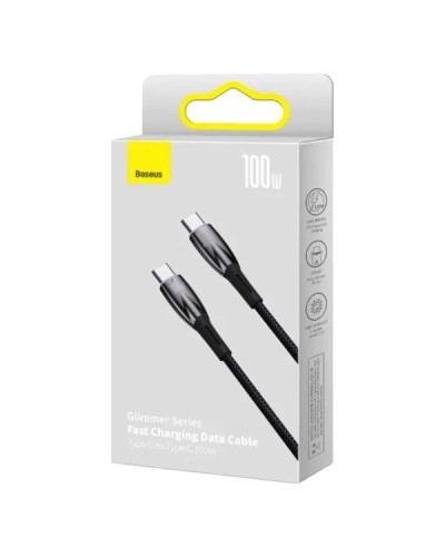 Кабель Baseus Glimmer Series Fast Charging Data Cable Type-C to Type-C 100W 1m Black (CADH000701)