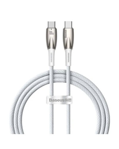 Кабель Baseus Glimmer Series Fast Charging Data Cable Type-C to Type-C 100W 1m White (CADH000702)