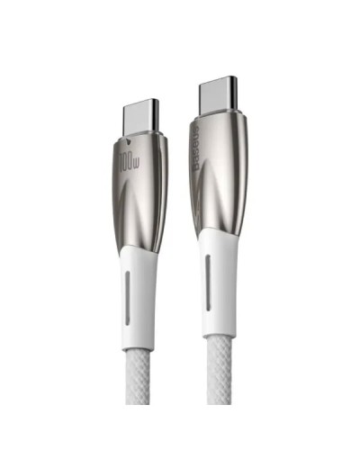 Кабель Baseus Glimmer Series Fast Charging Data Cable Type-C to Type-C 100W 1m White (CADH000702)