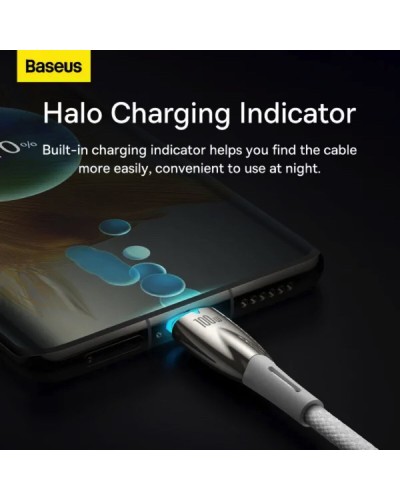 Кабель Baseus Glimmer Series Fast Charging Data Cable Type-C to Type-C 100W 1m White (CADH000702)