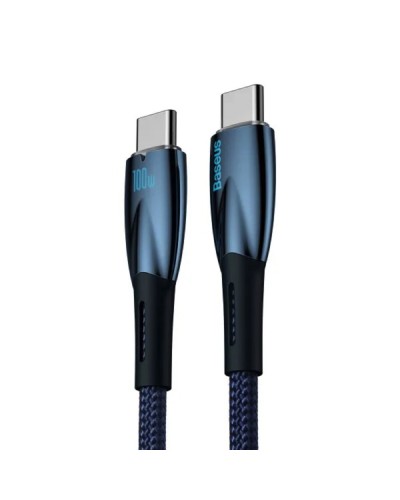 Кабель Baseus Glimmer Series Fast Charging Data Cable Type-C to Type-C 100W 1m Blue (CADH000703)