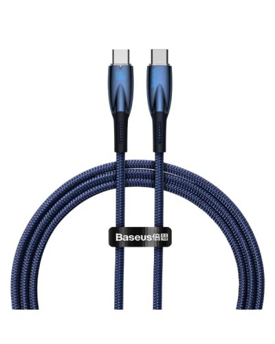 Кабель Baseus Glimmer Series Fast Charging Data Cable Type-C to Type-C 100W 1m Blue (CADH000703)