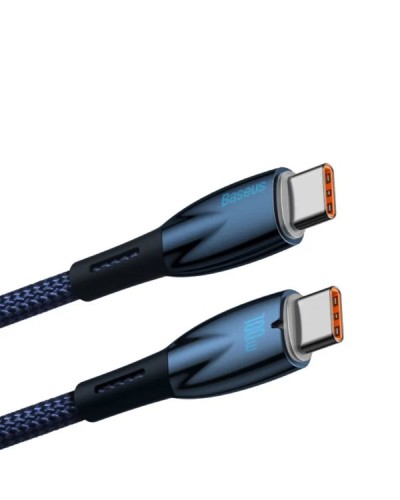 Кабель Baseus Glimmer Series Fast Charging Data Cable Type-C to Type-C 100W 1m Blue (CADH000703)