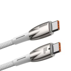 Кабель Baseus Glimmer Series Fast Charging Data Cable Type-C to Type-C 100W 2m White (CADH000802)