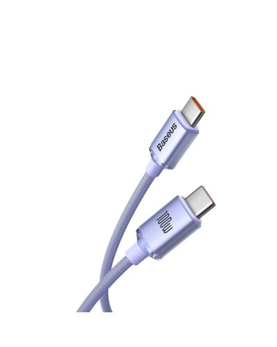 Кабель Baseus Crystal Shine Series Fast Charging Data Cable Type-C to Type-C 100W 1.2m Purple (CAJY000605)