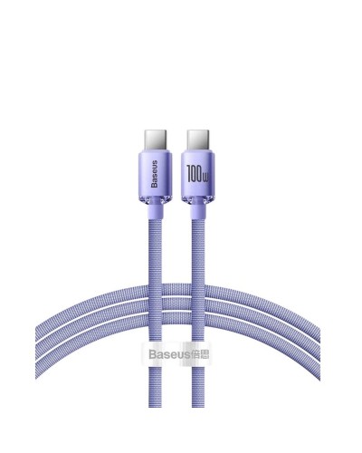 Кабель Baseus Crystal Shine Series Fast Charging Data Cable Type-C to Type-C 100W 1.2m Purple (CAJY000605)