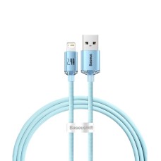 Кабель Baseus Crystal Shine Series Fast Charging Data Cable USB to iP 2.4A 1.2m Sky Blue (CAJY001103)