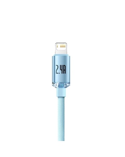 Кабель Baseus Crystal Shine Series Fast Charging Data Cable USB to iP 2.4A 1.2m Sky Blue (CAJY001103)