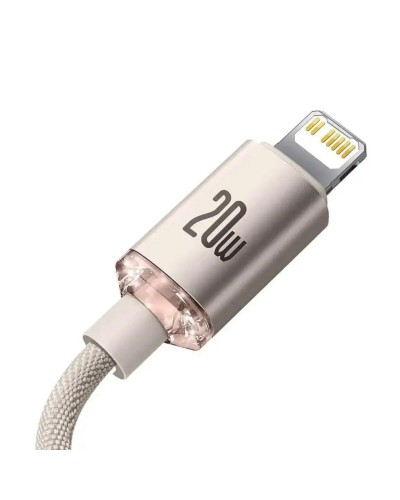 Кабель Baseus Crystal Shine Series Fast Charging Data Cable Type-C to iP 20W 2m Pink (CAJY001404)