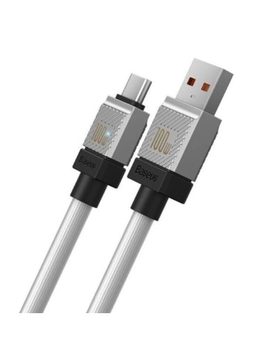 Кабель Baseus CoolPlay Series Fast Charging Cable USB to Type-C 100W 2m White (CAKW000702)