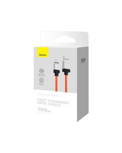 Кабель Baseus CoolPlay Series Fast Charging Cable USB to Type-C 100W 2m Orange (CAKW000707)