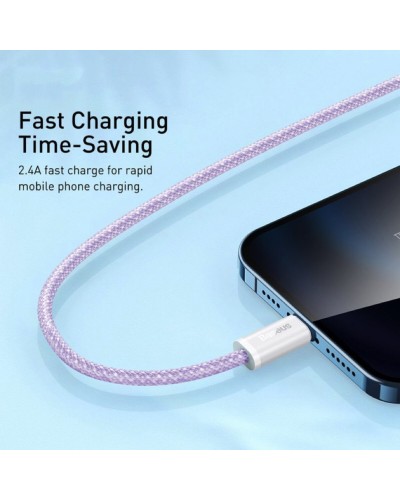 Кабель Baseus Dynamic Series Fast Charging Data Cable USB to iP 2.4A 2m Purple (CALD000505)