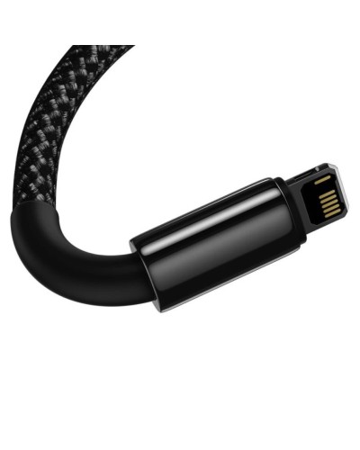 Кабель Baseus Tungsten Gold Fast Charging Data Cable USB to iP 2.4A 2m Black (CALWJ-A01)