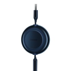 Кабель Baseus Bright Mirror 2 Series Retractable 3-in-1 Fast Charging Data Cable USB M+L+C 3.5A 1.1m Blue (CAMJ010003)