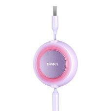 Кабель Baseus Bright Mirror 2 Series Retractable 3-in-1 Fast Charging Data Cable USB M+L+C 3.5A 1.1m Purple (CAMJ010005)