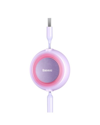 Кабель Baseus Bright Mirror 2 Series Retractable 3-in-1 Fast Charging  Data Cable USB to M+L+C 3.5A 1.1m Purple (CAMJ010005)