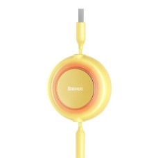 Кабель Baseus Bright Mirror 2 Series Retractable 3-in-1 Fast Charging Data Cable USB для M+L+C 3.5A 1.1m yellow (CAMJ010011)