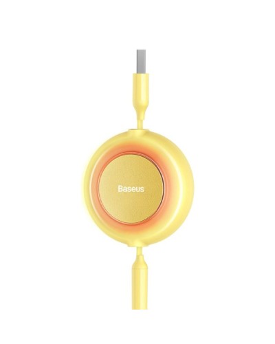 Кабель Baseus Bright Mirror 2 Series Retractable 3-in-1 Fast Charging  Data Cable USB to M+L+C 3.5A 1.1m yellow (CAMJ010011)