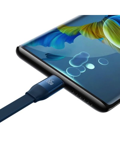 Кабель Baseus Bright Mirror 2 Series Retractable 3-in-1 Fast Charging  Data Cable USB to M+L+C 66W 1.1m Blue (CAMJ010103)