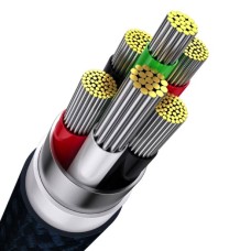 Кабель Baseus Flash Series Ⅱ Один-двумя тремя Fast Charging Data Cable USB M+L+C 100W 1.2m Blue (CASS030003)