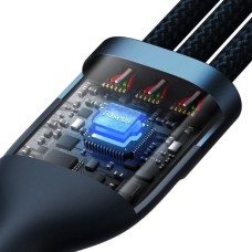 Кабель Baseus Flash Series Ⅱ Один-двумя тремя Fast Charging Data Cable USB M+L+C 100W 1.2m Blue (CASS030003)