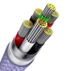 Кабель Baseus Flash Series Ⅱ Один-двумя тремя Fast Charging Data Cable USB M+L+C 100W 1.2m Purple (CASS030005)