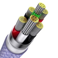 Кабель Baseus Flash Series Ⅱ Один-двумя тремя Fast Charging Data Cable USB M+L+C 66W 1.2m Purple (CASS040005)
