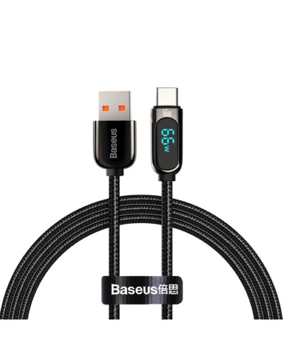 Кабель Baseus Display Fast Charging Data Cable USB to Type-C 66W 1m Black (CASX020001)