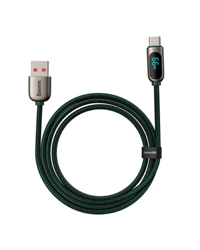 Кабель Baseus Display Fast Charging Data Cable USB to Type-C 66W 1m Green (CASX020006)