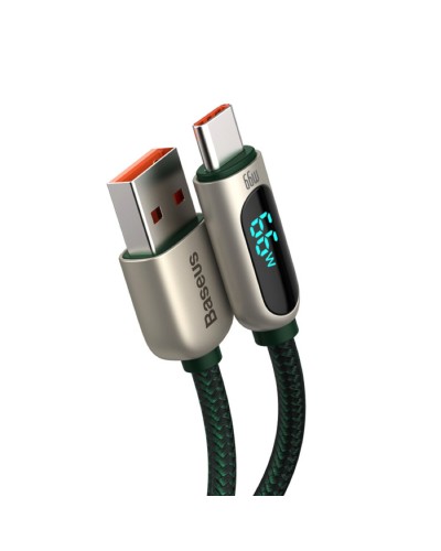 Кабель Baseus Display Fast Charging Data Cable USB to Type-C 66W 1m Green (CASX020006)