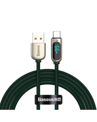 Кабель Baseus Display Fast Charging Data Cable USB to Type-C 66W 1m Green (CASX020006)