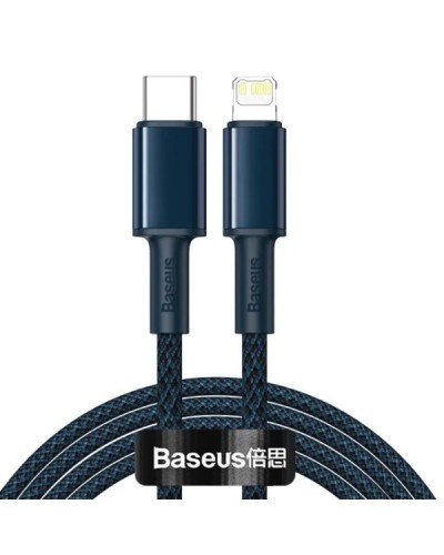 Кабель Baseus High Density Braided Fast Charging Data Cable Type-C to iP PD 20W 1m Blue (CATLGD-03)