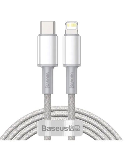 Кабель Baseus High Density Braided Fast Charging Data Cable Type-C to iP PD 20W 2m White (CATLGD-A02)