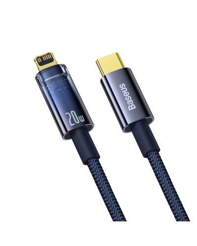 Кабель Baseus Explorer Series Auto Power-Off Fast Charging Data Cable Type-C to IP 20W 1m Blue (CATS000003)