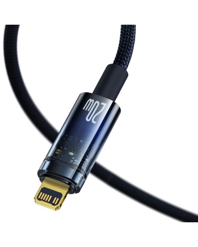 Кабель Baseus Explorer Series Auto Power-Off Fast Charging Data Cable Type-C to IP 20W 2m Blue (CATS000103)