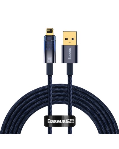 Кабель Baseus Explorer Series Auto Power-Off Fast Charging Data Cable USB to IP 2.4A 1m Blue (CATS000403)