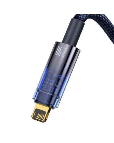 Кабель Baseus Explorer Series Auto Power-Off Fast Charging Data Cable USB to IP 2.4A 1m Blue (CATS000403)