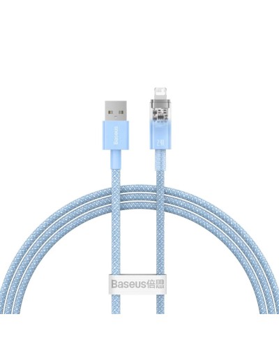 Кабель Baseus Explorer Series Fast Charging Cable with Smart Temperature Control USB to iP 2.4A 1m Blue (CATS010003)