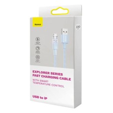 Кабель Baseus Explorer Series Fast Charging Cable with Smart Temperature Control USB to iP 2.4A 1m Blue (CATS010003)