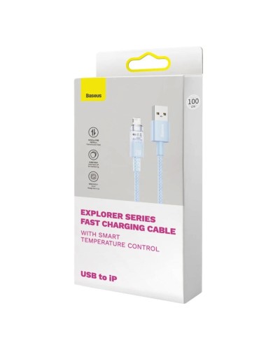 Кабель Baseus Explorer Series Fast Charging Cable with Smart Temperature Control USB to iP 2.4A 1m Blue (CATS010003)