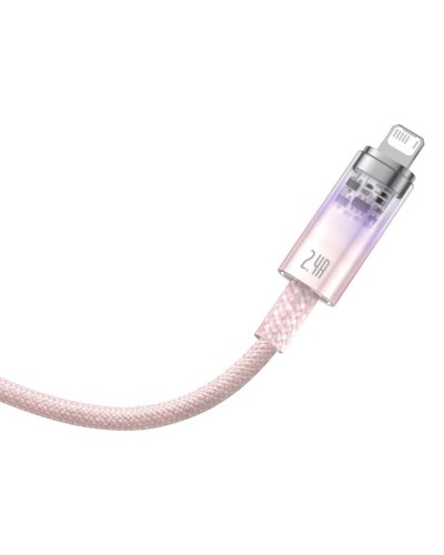 Кабель Baseus Explorer Series Fast Charging Cable with Smart Temperature Control USB to iP 2.4A 1m Pink (CATS010004)