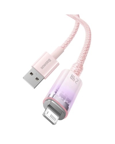 Кабель Baseus Explorer Series Fast Charging Cable with Smart Temperature Control USB to iP 2.4A 1m Pink (CATS010004)