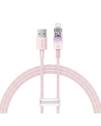 Кабель Baseus Explorer Series Fast Charging Cable with Smart Temperature Control USB to iP 2.4A 1m Pink (CATS010004)